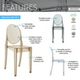 thumbnail image 3 of Techni Home Ghost Chair, Set of 4 Stackable Acrylic Chairs for Weddings, Parties, Events, Extra Dining Seating, Modern Versatile for Indoor/Outdoor Use, Amber, 3 of 10