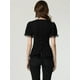 thumbnail image 3 of Camisa victoriana para mujer Allegra K con cuello en forma de corazón y manga corta con cordones blusa gótica Negro XS, 3 of 6