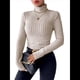 thumbnail image 3 of Camisetas de Larga con Cuello Alto para Mujer, de Otoño, con Forro Acanalado, Suaves y Térmicas. Albaricoque 4XL, 3 of 8