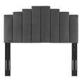 thumbnail image 6 of Headboard, King Size, Velvet, Dark Grey Gray, Modern Contemporary Urban Design, Bedroom Master Guest Suite, 6 of 9