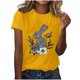 thumbnail image 4 of Camisas de Manga Corta para las Mujeres Moda Casual Impresión Cuello Redondo Suéter Tee Blusas, 4 of 4