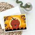 thumbnail image 2 of Halloween Longhair Red Dachshund Greeting Cards and Envelopes Pack of 8, 2 of 2