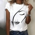 thumbnail image 2 of Women Fashion Printed Shorts Sleeve T-Shirt Top Casual T-Shirt Top Female Clothes, 2 of 5