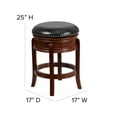 thumbnail image 6 of Emma + Oliver 24"H Backless Light Cherry Wood Swivel Counter Stool Carved Apron, 6 of 12