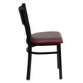 thumbnail image 5 of Flash Furniture 2 Pk. HERCULES Series Black Grid Back Metal Restaurant Chair - Burgundy Vinyl Seat, 5 of 7