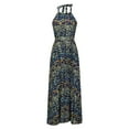 thumbnail image 4 of DPTALR Robe d'Été Décontractée Sans Manches Col Rond Imprimé Robe Longue à Fermeture Éclair pour Femmes, 4 of 8