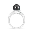 thumbnail image 2 of ANGARA Tahitian Cultured Pearl and Diamond Loop Ring in 14K White Gold for Women | June Birthstone, Birthday, Anniversary, Jewelry Gift for Women | Pearl Ring, 2 of 8