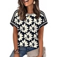 thumbnail image 1 of Camisetas WIHOLL para verano y primavera, moda, crucero, floral, 2XL, 1 of 4