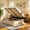 Full-Beige, variant on Queen Size Bed Frame with Upholstered Wing Back Headboard for Bedroom, No Box Spring Needed - Dark Gray Finish