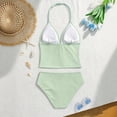 thumbnail image 6 of Weebloom Girls Swimsuit Tankini Two Piece Bikini Toddlers Straps Decorative Swimwear With Ruffle Sun Protective Bathing Suit Girls Swimsuits Green 13-14 Years, 6 of 6