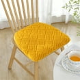 thumbnail image 2 of Soft Plush Chair Cushion with Faux Weave Feel Seat Cushion for Indoor Dining and Kitchen Chairs (16" x 17", Yellow), 2 of 6