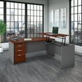 thumbnail image 2 of Series C Bow Front Sit to Stand L Shaped Desk Office Set in Hansen Cherry, 2 of 8