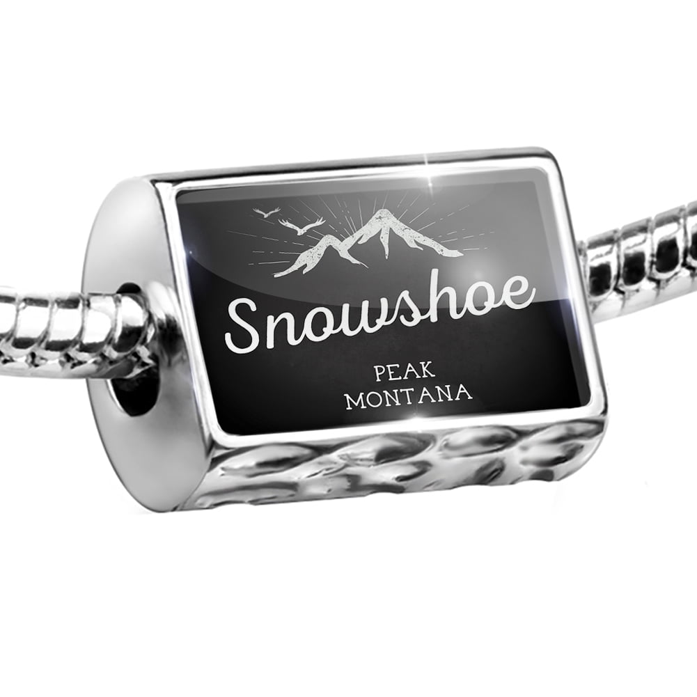 Bead Mountains chalkboard Snowshoe Peak Montana Charm Fits All European Bracelets by NEONBLOND