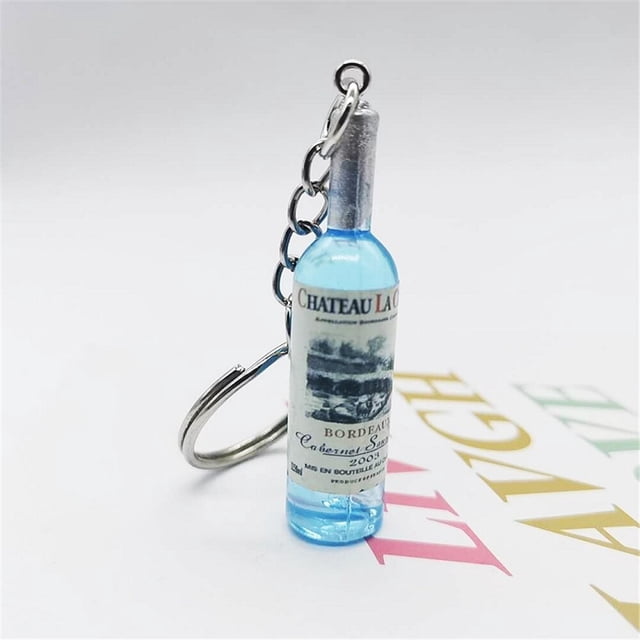 Llaveros de botella de vino y cerveza para hombres y mujeres, accesorios de bolsa de coche, joyería de fiesta, regalos de recuerdos de Bar, simulación de nitrógeno Turbo