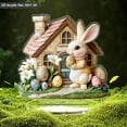 thumbnail image 2 of ZMKIAG 3D Easter Bunny Acrylic Village Building - Easter Decorations Indoor Resin Gingerbread Houses Decor - Farmhouse Xmas Easter Party Holiday Decorations Centerpiece for Tiered Tray, 2 of 9