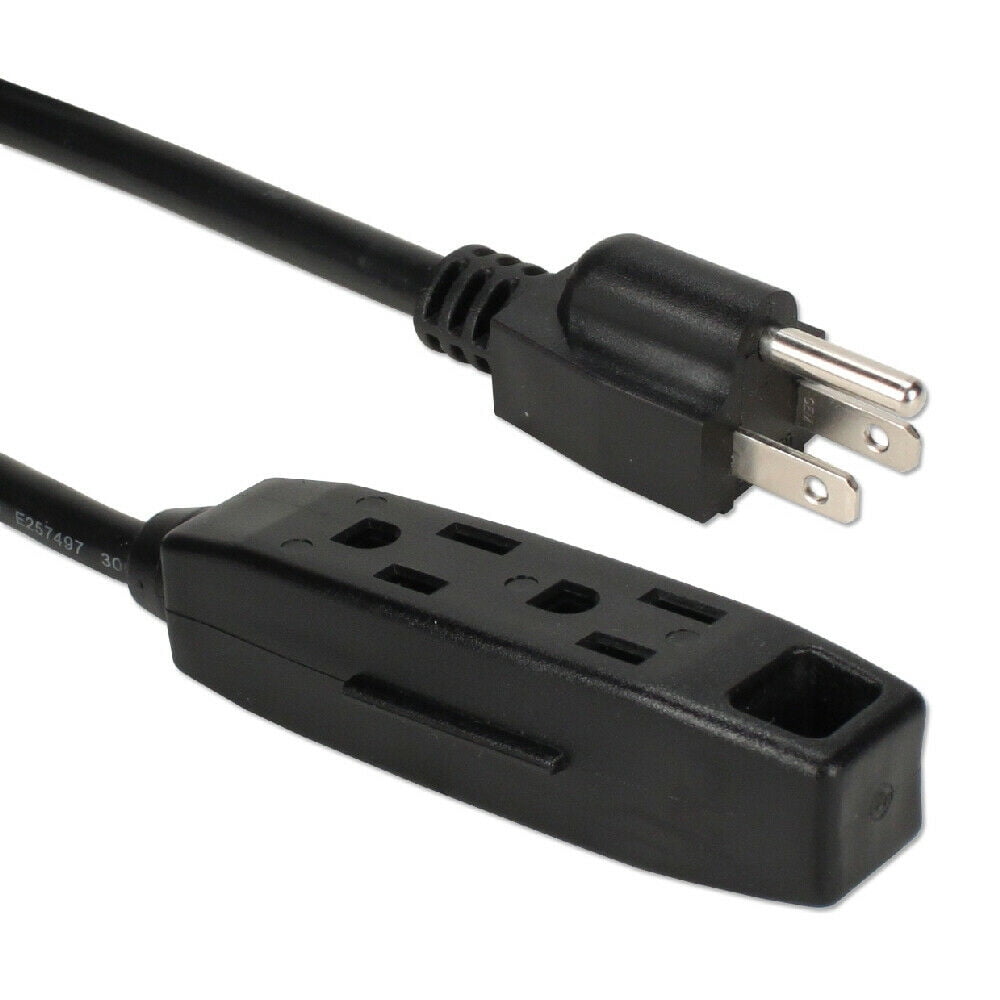 QVS 3Outlet 3Prong 6ft Power Strip Extension Cord PC3PX06