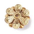 thumbnail image 3 of 100pcs Brass Bead Caps with Enamel and Rhinestone Flower Golden Mixed color 12x5mm Hole: 0.8mm Inner Diameter: 3mm, 3 of 3