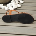 thumbnail image 6 of Womens Sandals Comfortable Flat Sole Design Peep Toe Design Solid Plain Color Lightweight Comfort Trendy Fashion Style Comfortable Sandals for Women, 6 of 9