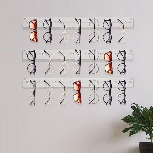 YSNOOWE Soporte De Pared Transparente Para Gafas Con Espacioso Y Acabado Liso Acrílico