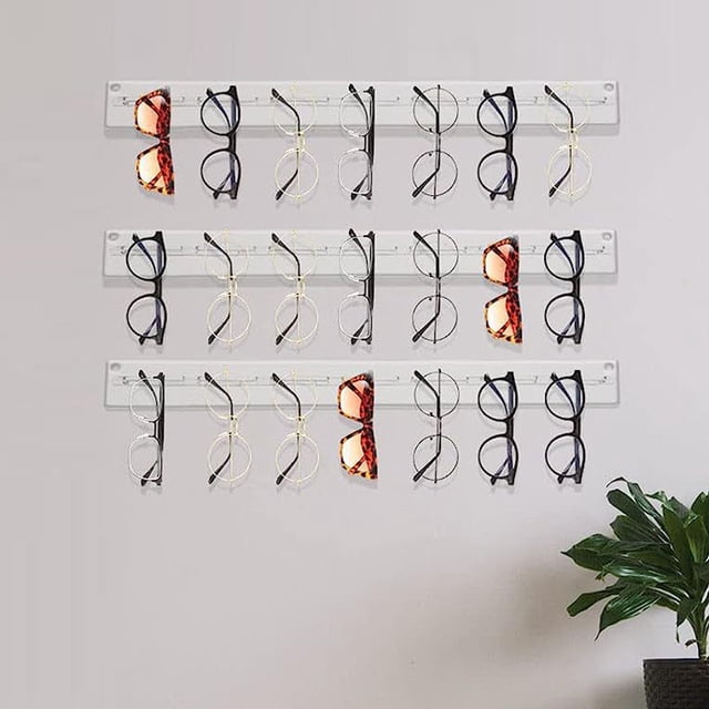 YSNOOWE Soporte De Pared Transparente Para Gafas Con Espacioso Y Acabado Liso Acrílico