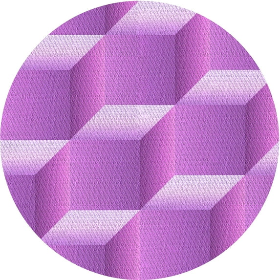 Ahgly Company Machine Washable Indoor Round Transitional Violet Purple Area Rugs, 6' Round