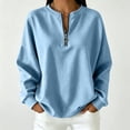 thumbnail image 2 of NominalSnug Womens Fleece Sweatshirts with Pockets Half Zip Cotton Pullover Tops Quarter Zipper Hoodies Fall Winter Clothing, 2 of 8