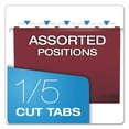 thumbnail image 5 of Colored Reinforced Hanging Folders, Letter Size, 1/5-Cut Tab, Burgundy, 25/box | Bundle of 5 Boxes, 5 of 7