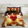 thumbnail image 2 of Feelyou Modern Bowling Lover Full Size Comforter Sets for Adult, Gold Fire Bedding Comforter Set, Indoor Games Reversible Bedding Sets, Lightweight Room Decor, 3-Piece, 2 of 8