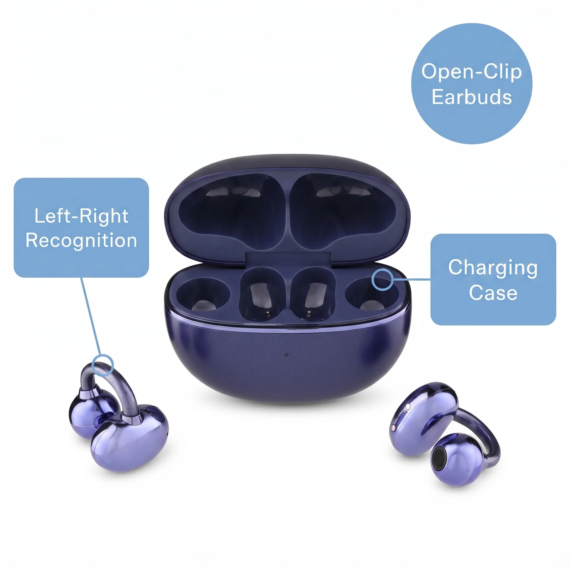 Auriculares inalámbricos de clip abierto onn Nebulode Pro, azul 4