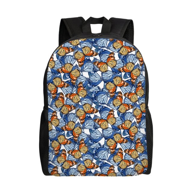 Disketp Colorful Butterfly1 Mochila Unisex de Apertura Lateral Completa, Mochila para Laptop para Escuela, Trabajo y Viajes