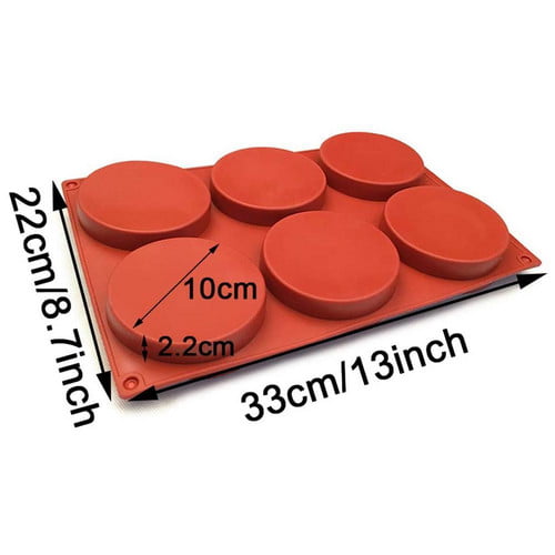 6 Cavity Large Round Disc Silicone Mold Resin Coaster Mould Non