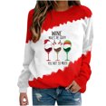 thumbnail image 2 of Femmes T-Shirts d'Automne Femmes Noël Imprimé Col Rond Pull à Manches Longues Rouge L, 2 of 4
