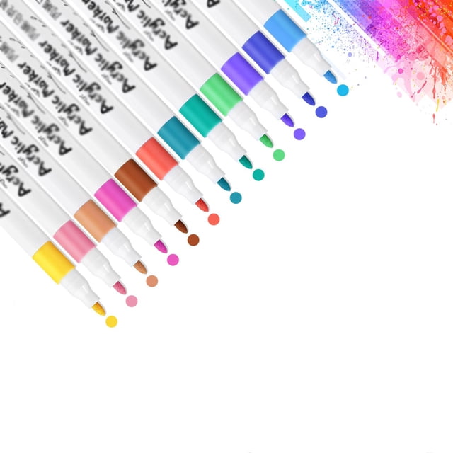 Paquete de 12 rotuladores metálicos de 12 colores, rotuladores acrílicos, rotuladores metálicos