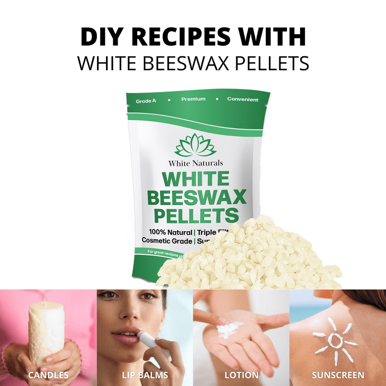 Pure Beeswax Pellets, Triple Filtered Bees Wax for Skin, Face