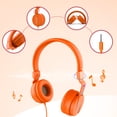 thumbnail image 5 of ONTA Kids Headphones for Boys Girls, Foldable Adjustable Stereo Wired over Ear Headphones for Kids, Toddler Earphones School Teen for School Computer Laptop Game(orange), 5 of 9