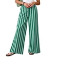 thumbnail image 3 of Abtuhar Women Pants Print Contrast Stripe Straight Leg Full Length Elastic Waist Side Pockets Fashion Bottoms, 3 of 5