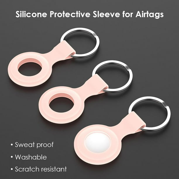 Funda de silicona para llavero para Apple Airtags Locator Tracker (rosa)