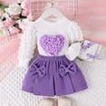 thumbnail image 5 of Tiijoy Infant Girls Outfits Puff Sleeve Pullover Top and Bow Skirt 2Pcs Set, Sizes 18-24M, 5 of 8