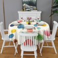thumbnail image 2 of Colorful Polka Dot Pattern Round Tablecloth 60" X 60",Wrinkle Wipeable Table Cloth for Kitchen Dining Room Picnic Patio Party, 2 of 6