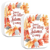 Yayeee 2-Pack Plug in LED Night Lights with Light Sensors Motion Detectors, Leaves Pattern