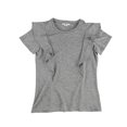 thumbnail image 1 of bar III Womens Ruffled Basic T-Shirt, Grey, Medium, 1 of 2