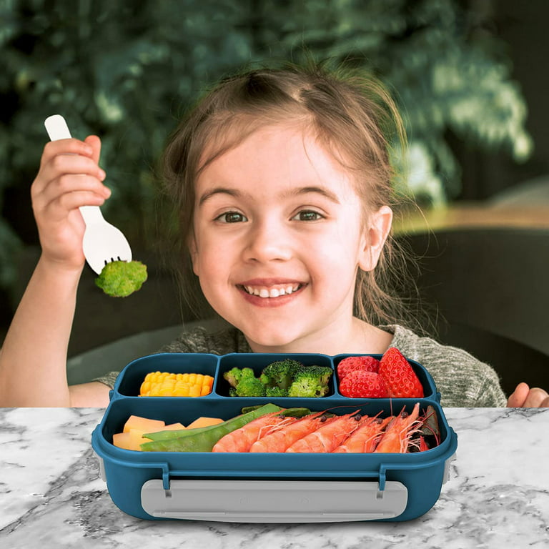 SCIREATH 1300ML Bento Box Lunch Box Kit for Kids, 4 Compartments w/Lunch  Bag, Sauce Can, Cake Cups, Fruit Picks, Snack BagsLeakproof Lunch Pre