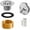Silver, variant on Trip Lever Bathtub Drain Assembly Stopper Kit in Polished Chrome Color Fit for 1-1/2" 1-5/8" Strainer