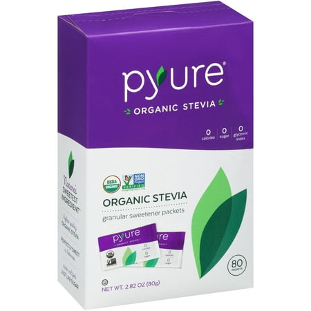 Pyure Organic Stevia Granular Sweetener Packets, Sugar Substitute, 80
