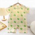 thumbnail image 2 of KPOPLK Baby Boys Romper Jumpsuits Pajama Short Sleeve Cute Print Clothes PJM Sleepwear Sets for 0-24M Size 0-3 Months,Beige, 2 of 5