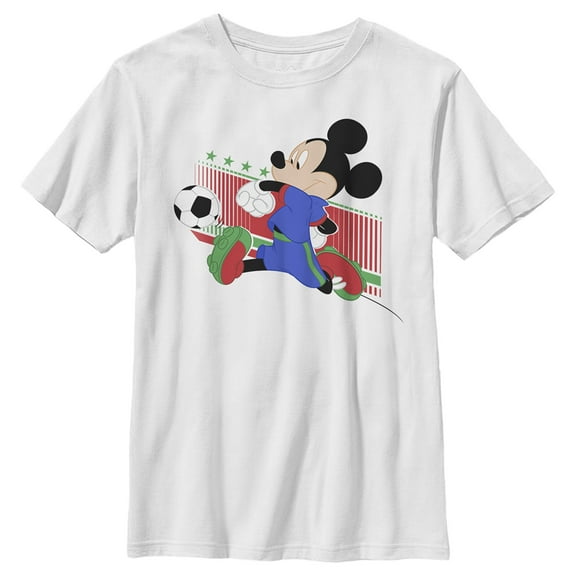 Boy's Mickey & Friends Italy Soccer Team Graphic Tee White Large