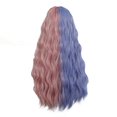 thumbnail image 1 of Perruques Ondulées Longues Perruques Synthétiques Mi-Bleu Mi-Rose avec Franges pour Femmes, 1 of 5