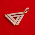 thumbnail image 3 of Triangle Pendant Men's White Moissanite Round Cut Ct 2.80 Yellow Gold Plated 14K, 3 of 4