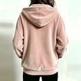 thumbnail image 4 of Bexdxz Zip Up Hoodie Women Velvet Elegant Oversized Long Sleeve Hooded Sweatshirt | Womens Hoodies Pullover 2026 Velvet Oversized Loose Fit Full Zip Hooded Pink L, 4 of 6
