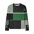 thumbnail image 5 of St. Patrick's Day Sweatshirt for Women Waffle Knit Crewneck Long Sleeve Casual Loose Fit Pullover Sweatshirts (L, Green), 5 of 5